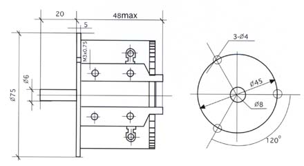 PW24绕线电位器尺寸结构图