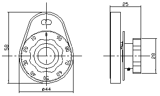 ф44多圈电位器指示旋钮尺寸图